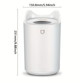 Air Humidifier Essential Oil Aroma Diffuser Humidifiers Double NozzleCool Mist Humidifiers; Lasts Up To 48H Air Vaporizer; Night Light Function (Color: White+5pcs Cotton Sticks, Capacity: 3000ML)